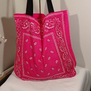 Hot Pink Bandana Paisley Tote Bag